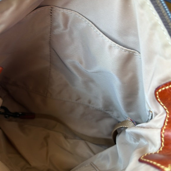 Dooney & Bourke Nylon Crossbody Purse Black with Tan Leather Trim Accents - Picture 14 of 15